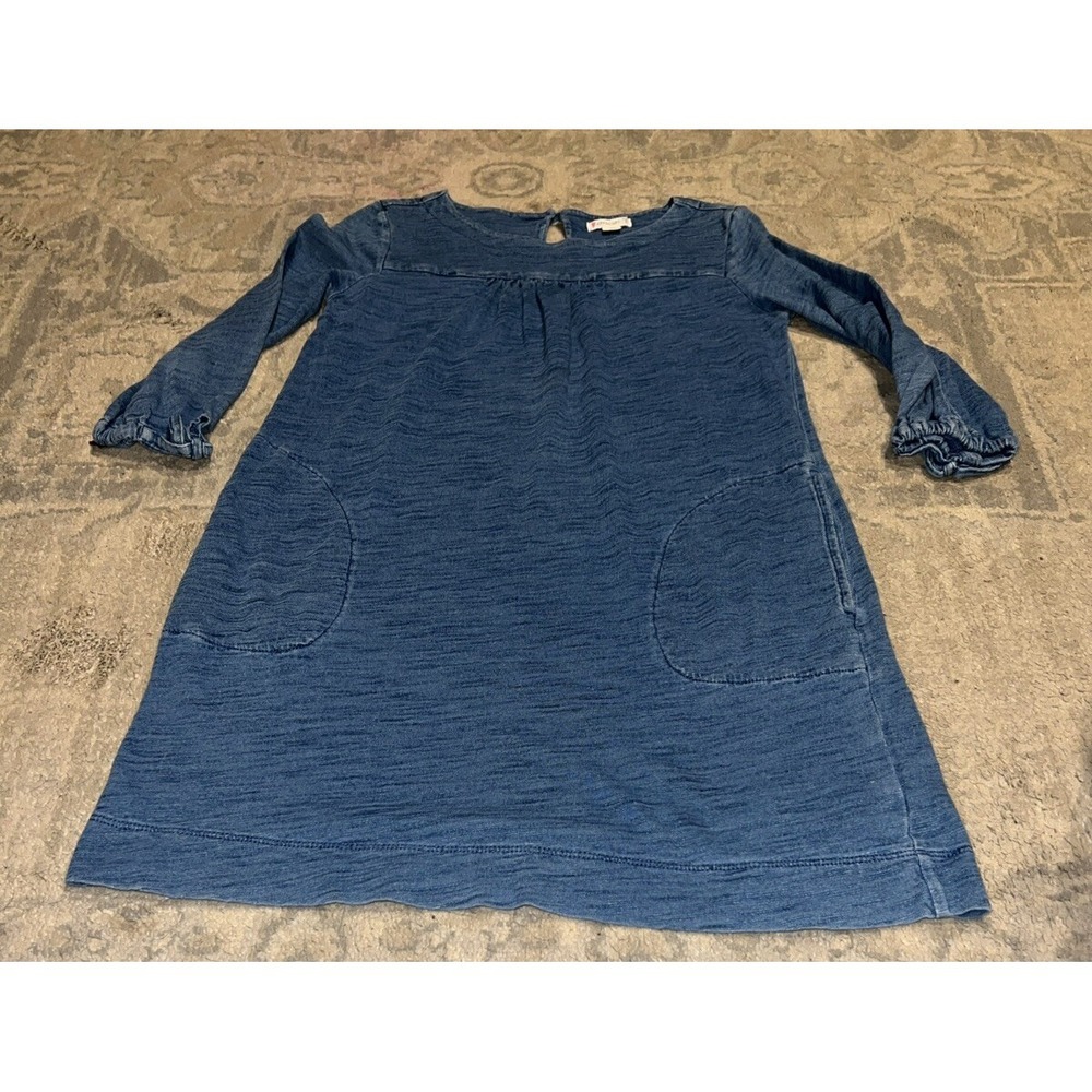 Crewcuts Youth Girl's Blue Dress Long Sleeve With Pockets Size 8
